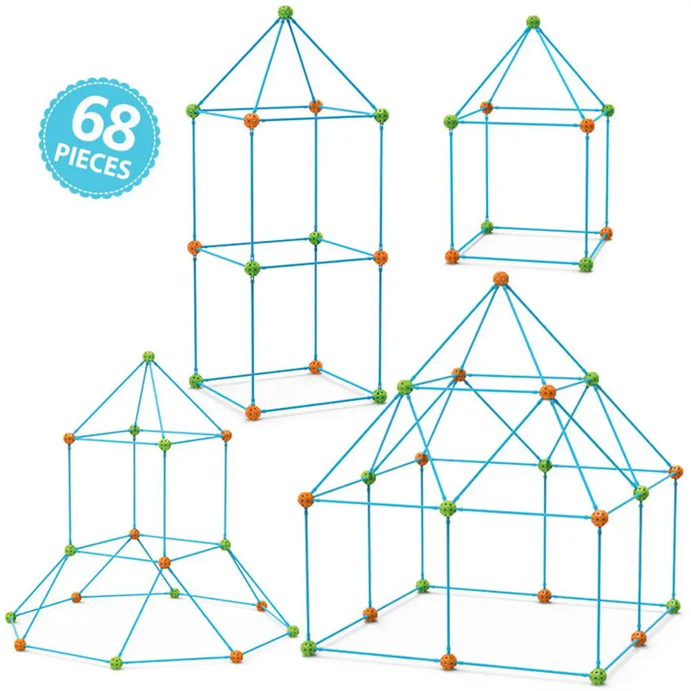 

68 шт./компл. Детский конструктор форт, строительные замки, туннели, палатки, набор для самостоятельной сборки, 3D игровой дом, игрушки для дете...