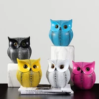 nordic style owls ornament owl resin craft lovely bird miniatures figurines for home decor living room bedroom office decoration