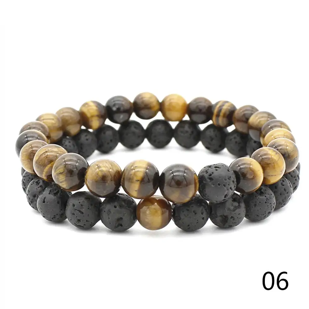 Горячие 2 шт./компл. пары расстояние браслет из натурального камня Йога бисера для