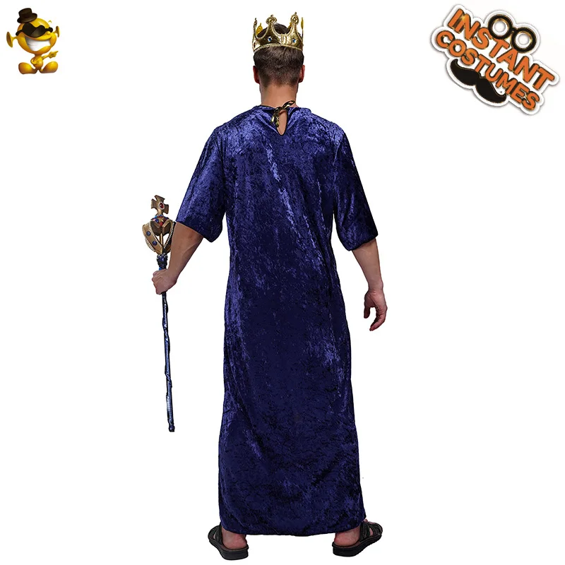 

Mens King Robe Costumes Regal Robe Halloween Costume for Adults Theme Party Clothes with Headpiece