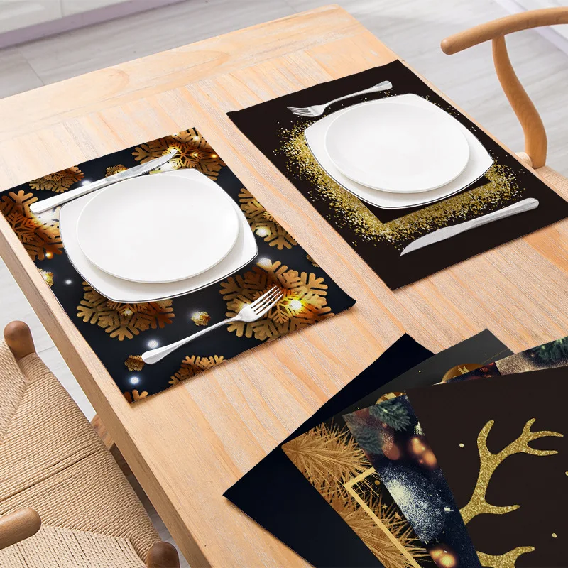 Elife веселые рождественские скатерти узор 42*32 см Льняной материал семейная кухня