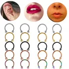 Кольцо из хирургической стали для пирсинга носа, украшение для пирсинга в форме подковы ювелирные изделия для прокола Козелка, завитка ушной раковины, 16 гр, серьги, Надеваемые На ушной хрящ, 2 шт.