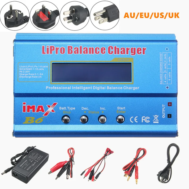Цифровое Зарядное устройство IMAX B6 80 Вт 1 6S Lipo NiMH зарядка для аккумуляторов