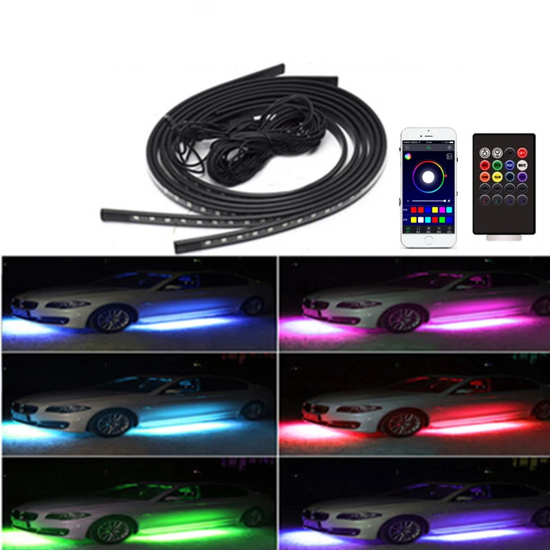 

Гибкая подсветка для автомобиля, светодиодсветодиодный подсветка с дистанционным управлением через приложение
