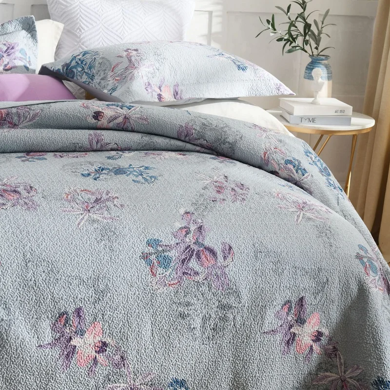 Комплект постельного белья CHAUSUB из 3 предметов Хлопковое одеяло покрывало на