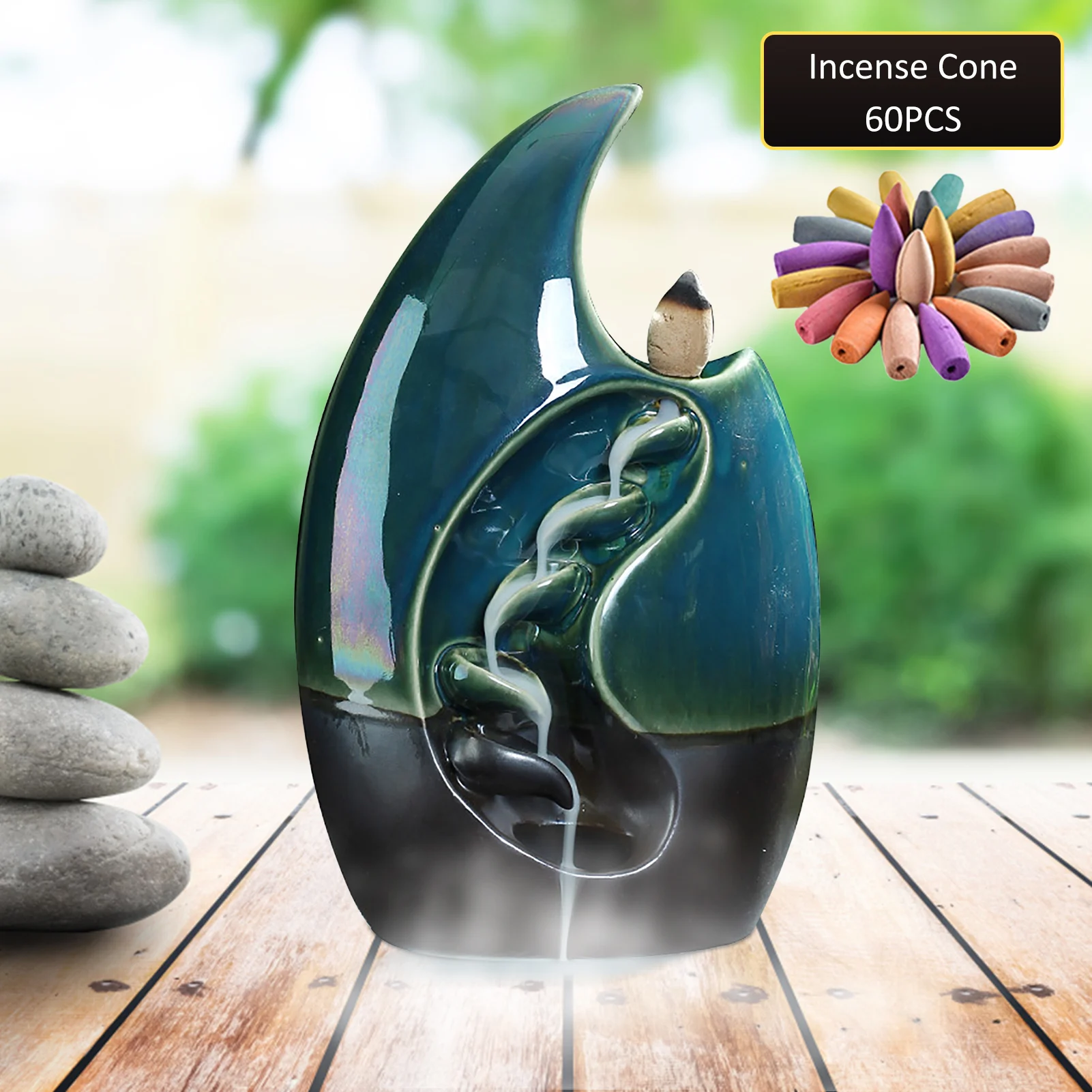 

Backflow incense burner waterfall handicraft incense holder ceramic reflux waterfall smoke incense burner holder home decoration
