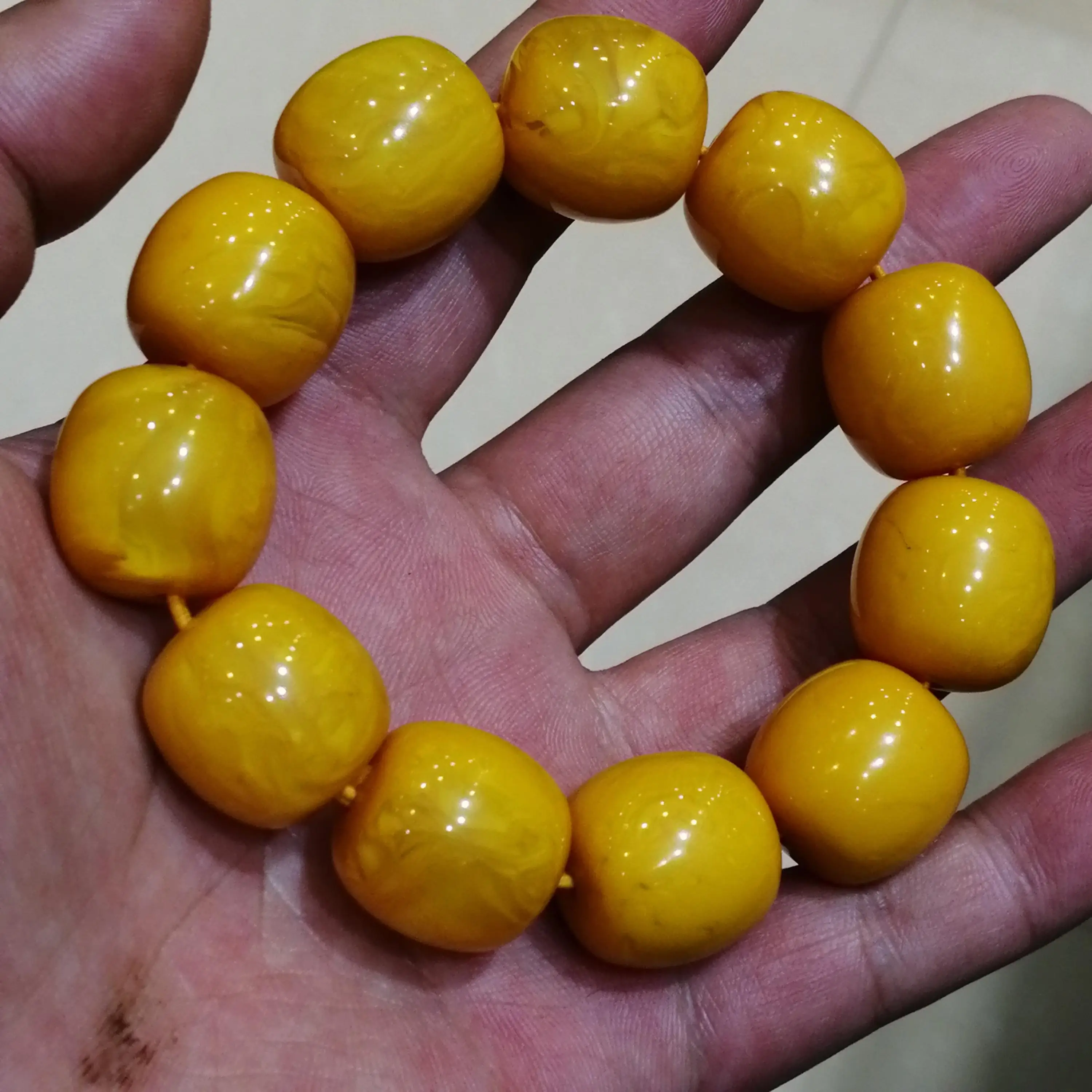 Натуральный Желтый Янтарный пчелиный воск эластичный браслет для мужчин и