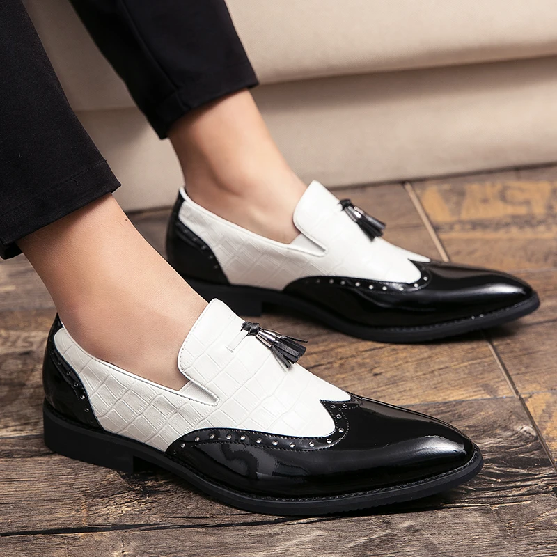Туфли мужские с бахромой повседневные Мокасины дышащие без застежки лоферы в