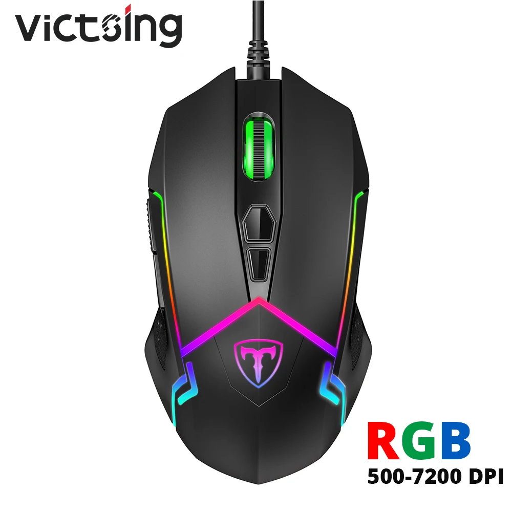 VicTsing PC233 игровая мышь Проводная 7200 dpi Регулируемая 7 программируемых кнопок RGB Backli