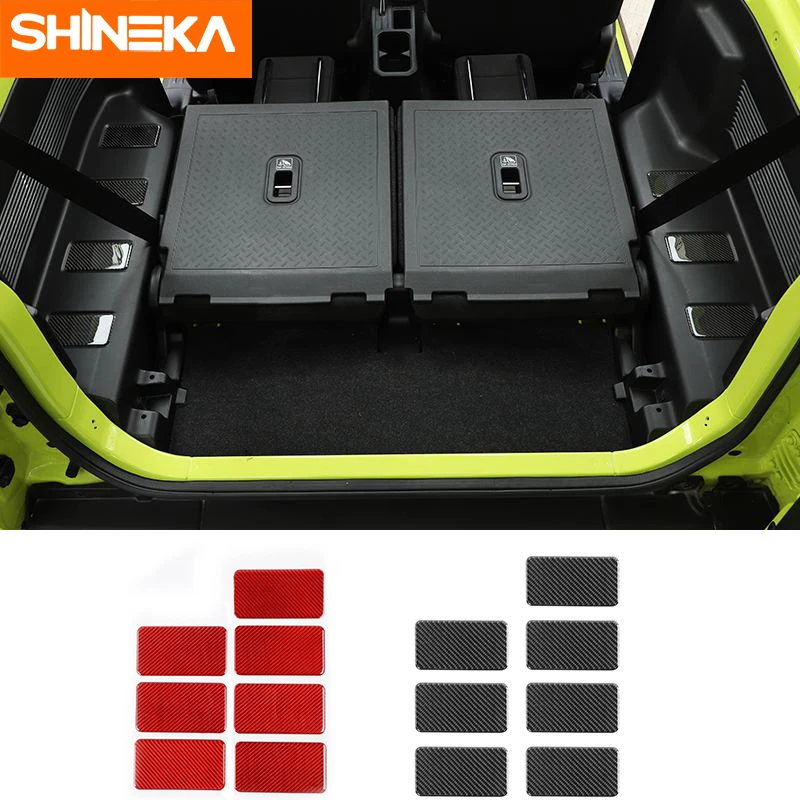 

Наклейки SHINEKA из углеродного волокна для Suzuki Jimny, задний ряд автомобиля, обе стороны, декоративная крышка, аксессуары для Suzuki Jimny 2019 2020
