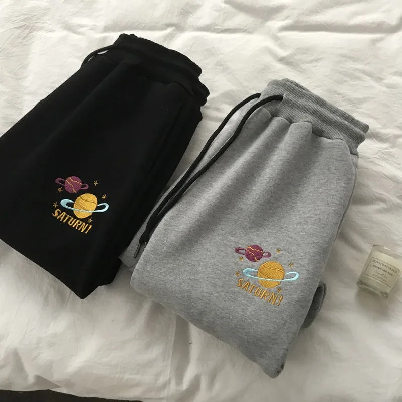 

Embroidered Plus Velvet Thickened Sports Harem Women Pants Casual Loose Thick Sweatpants Autumn Winter Korean Style New Trousers