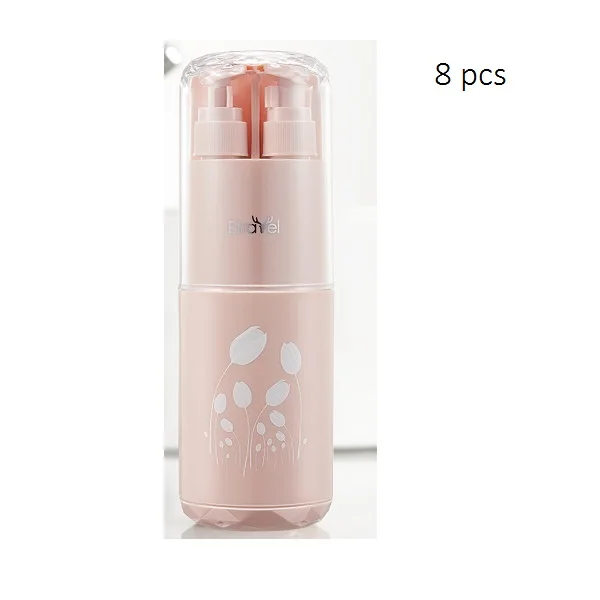 8pcs Pink Дорожные чистые наборы, набор для мытья на открытом воздухе, портативный набор для мытья 5 шт., 8 шт., набор для мытья зубной щетки, стакан для зеркального полотенца, лосьон, отдельные коробки, гребень - Цвет: 8pcs Pink
