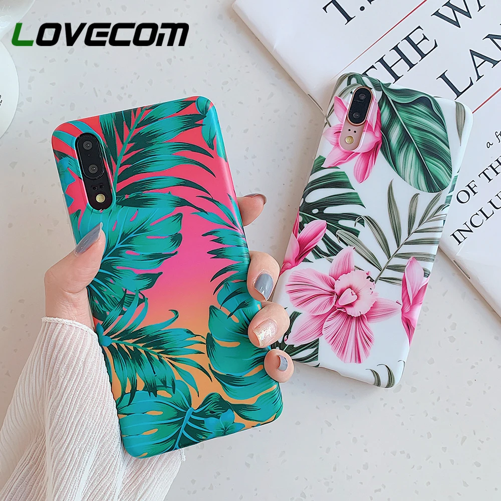 Чехол LOVECOM в стиле ретро с зелеными листьями и цветами для телефона Huawei P30 P40 Pro P20