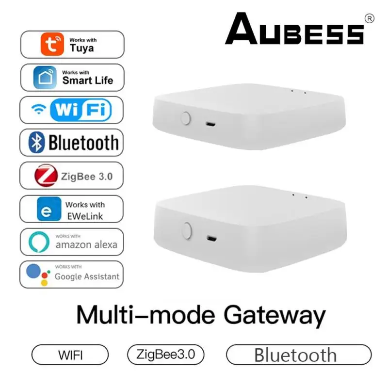 

Сетевой смарт-шлюз Aubess Tuya Zigbee 3,0, хаб с дистанционным голосовым управлением, управление мостом, совместим с Alexa Google Home Smart Home