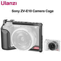 ulanzi sony zv e10 camera cage with cage handle grip built in arca swiss quick release plate nato cage rig kit for sony zv e10