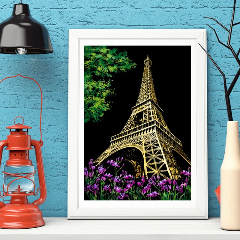 Новые Красочные городские взрослые декомпрессия Царапины Картина игрушка ночь