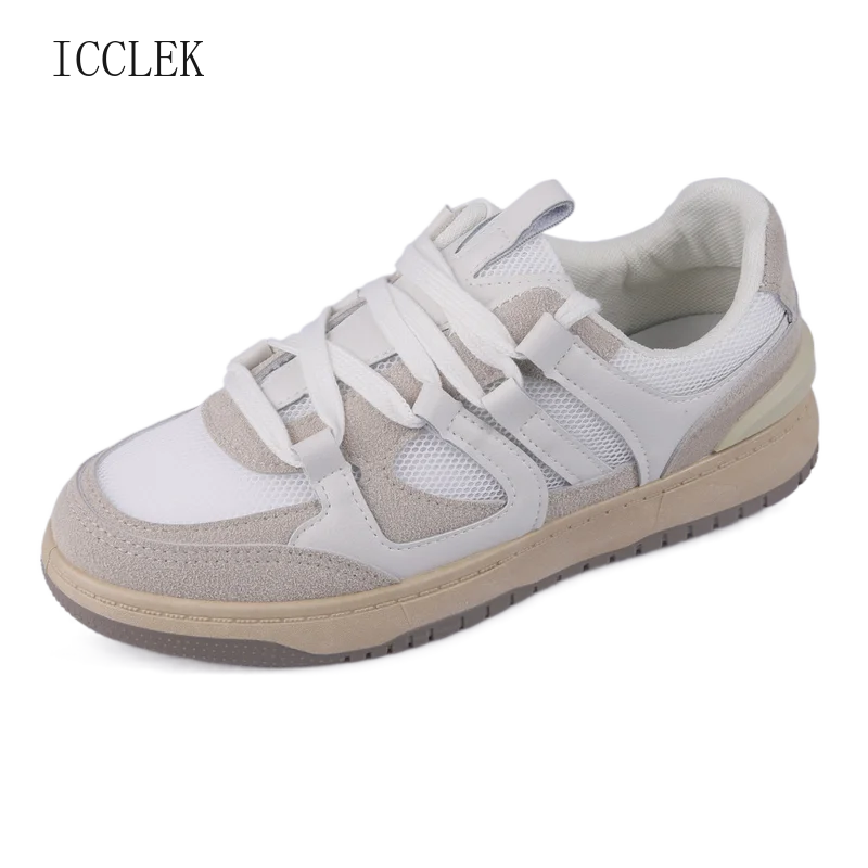 

ICCLEK Women's Sports Shoes Women's Sneakers 2021 Lace-Up Breathable Platform Casual Vulcanize Shoes Woman Fashion Shoes Female
