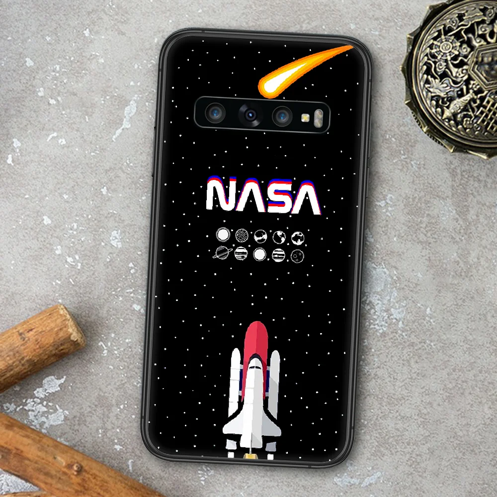 

NASAES Space Phone Case For Samsung Galaxy Note S 8 9 10 20 Plus E Lite Uitra black Cell Fashion Shell Trend Cover Soft Funda