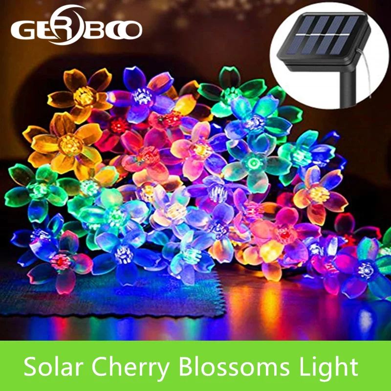 Солнечная струнная лампа 60 LED Водонепроницаемая гирлянда Сказочный свет