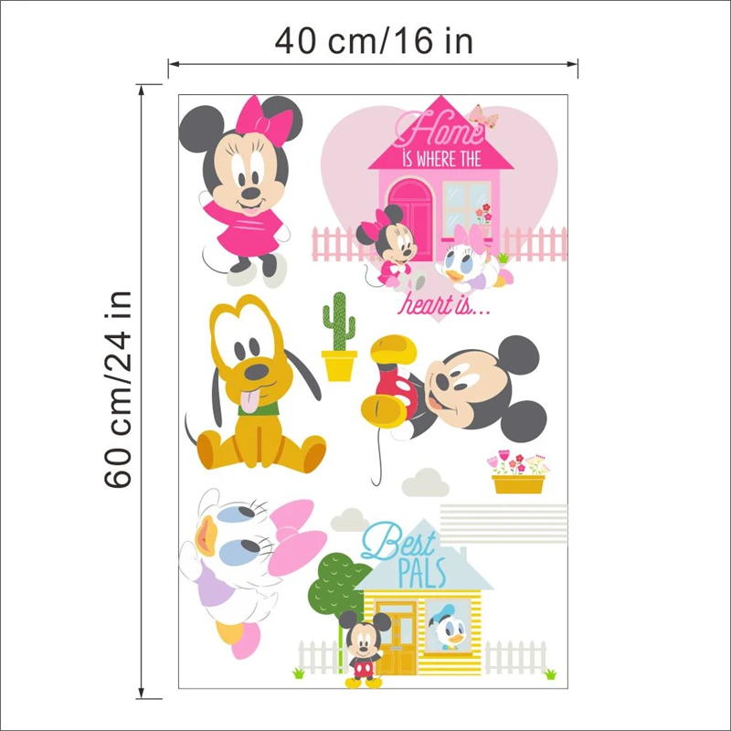 cartoon mickey minnie mouse pluto duck wall stickers for kids rooms home decor disney wall decals pvc mural art diy posters