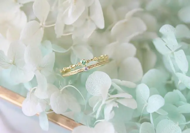 

Romantic Blue Crystal White Crystal Ring Schafferai Stone S925 Sterling Silver Inlaid Vintage and Little Fresh Double-Layer Ring