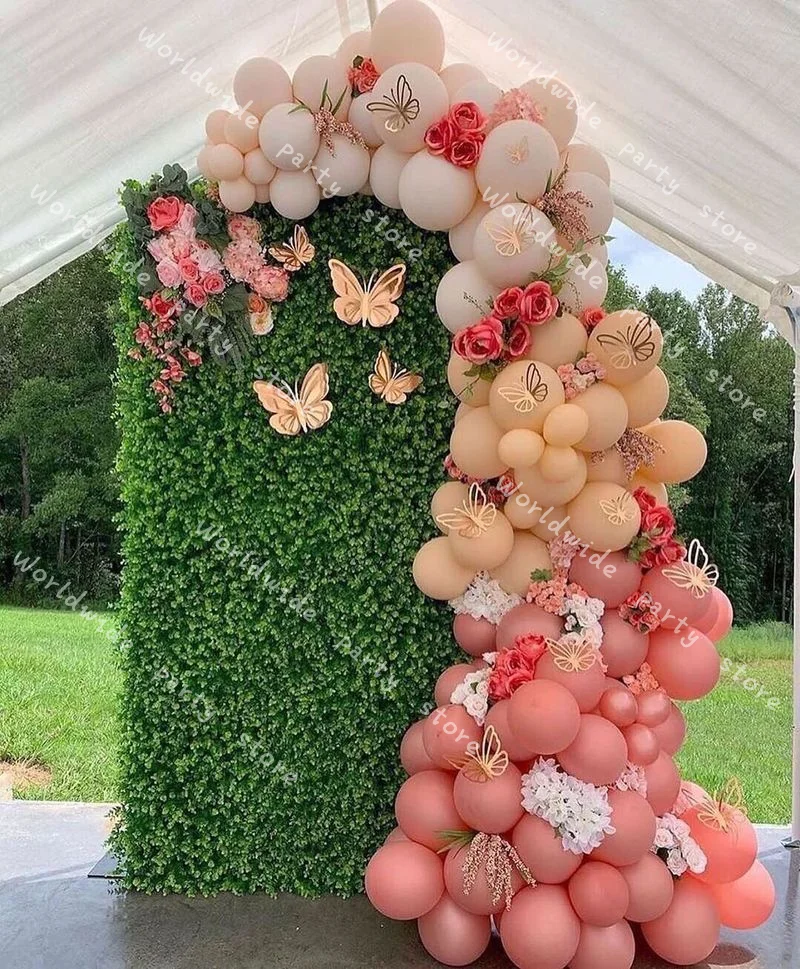 

DIY Baby Shower 110pcs Coral Red Color Balloons Garland Arch Kit Retro DOUBLE Skin Metal Latex Wedding Birthday Party Decoration