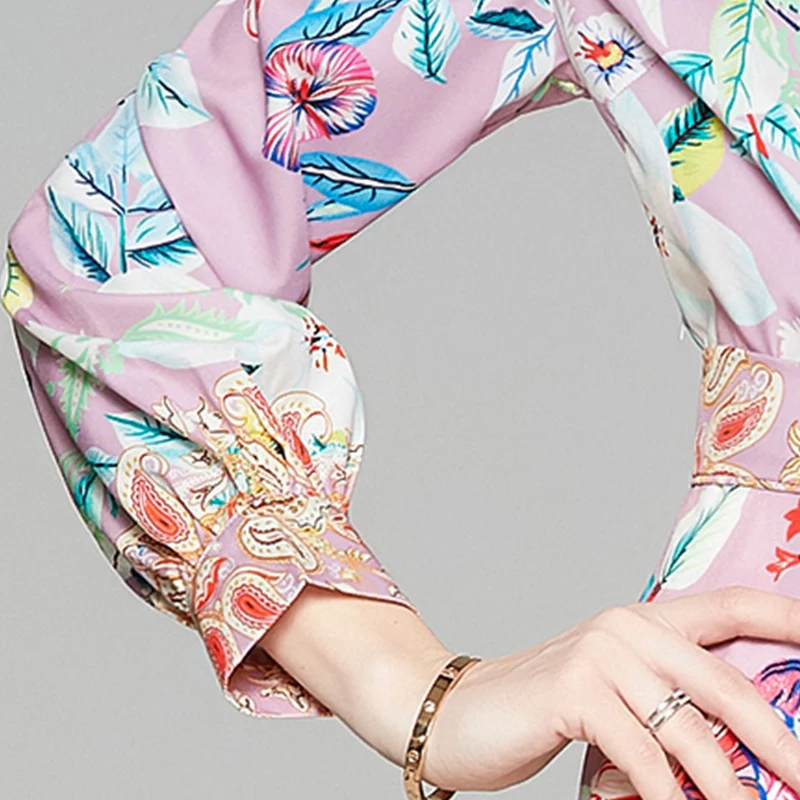 

Spring New Woman 2021 Print Dress V-neck Ladies Elegant Big A-line Skirts Sash Waist Maxi Dresses for Woman Floral Vestidos