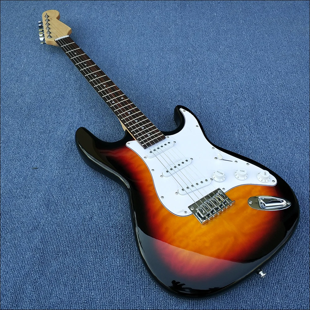 

ST-electric guitar with Quilted Maple top,3 ts color,High quality, very beautiful,Real photos,free shipping!