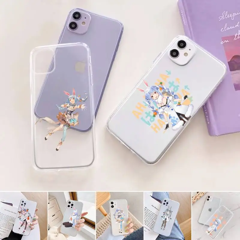 

Hololive Usada Pekora gawr gura Phone Case For iphone 12 11 mini x xs xr pro max 8 7 6s 6 5 5s 5c se plus Transparent soft