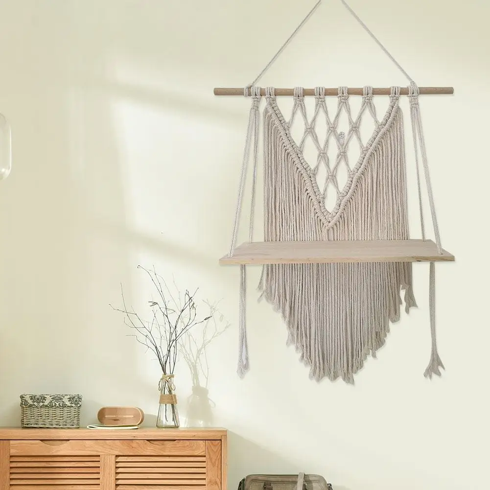 DIY шикарный богемный настенный гобелен с деревянной стойкой для хранения