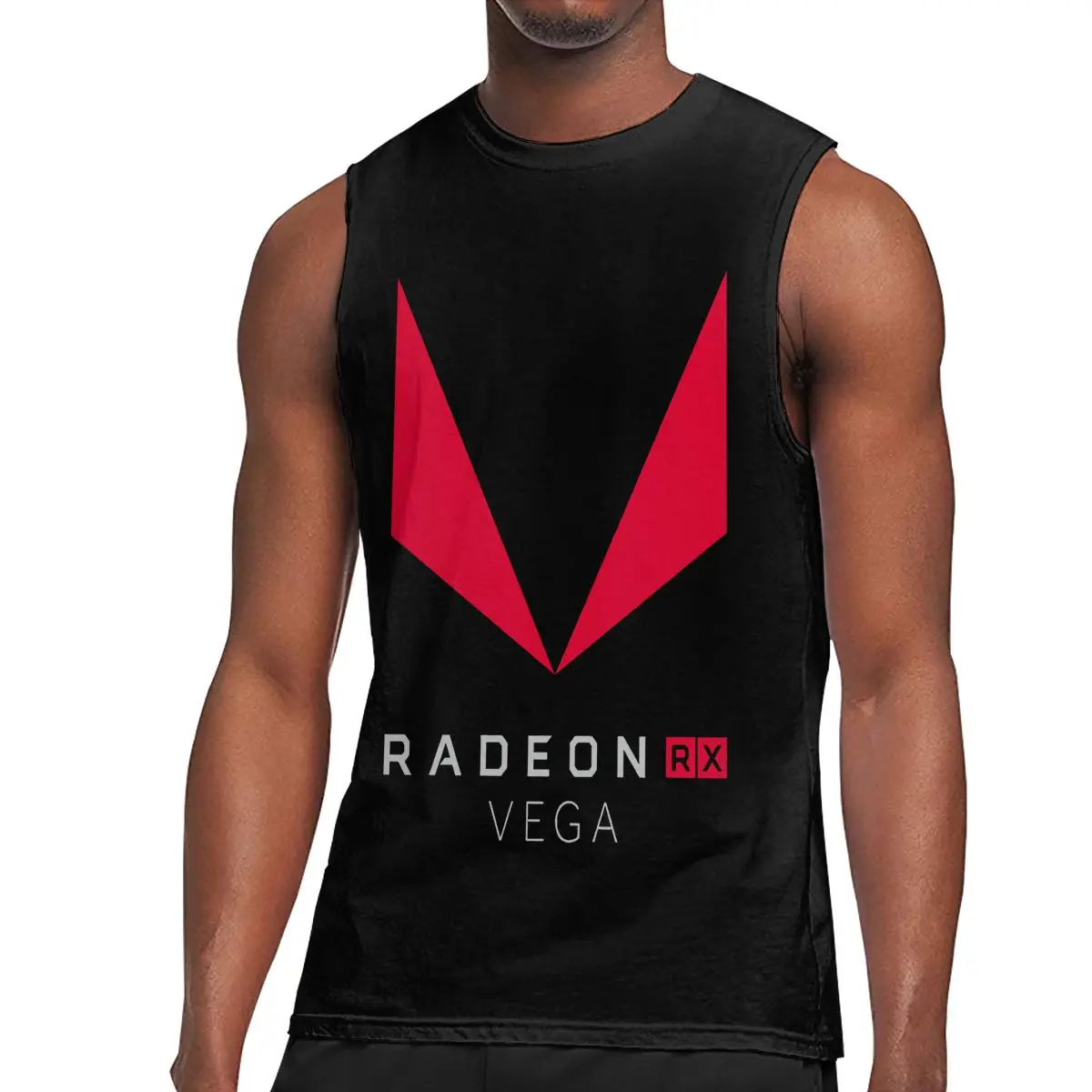 Игровая одежда с логотипом Amd Radeon Rx Vega 100 Черная мужская майка для спортзала