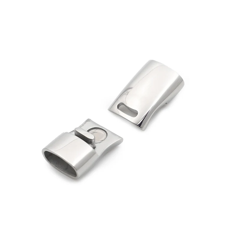 Застежка для браслетов из нержавеющей стали с высокой полировкой кожаного шнура