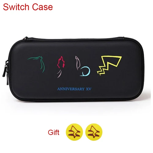 A Bag with 2gift Водонепроницаемый полиуретановый кошелек для хранения для Nintendo Switch NS консольные сумки для переноски Nintendo Switch Pikachus игровые аксессуары - Цвет: A Bag with 2gift