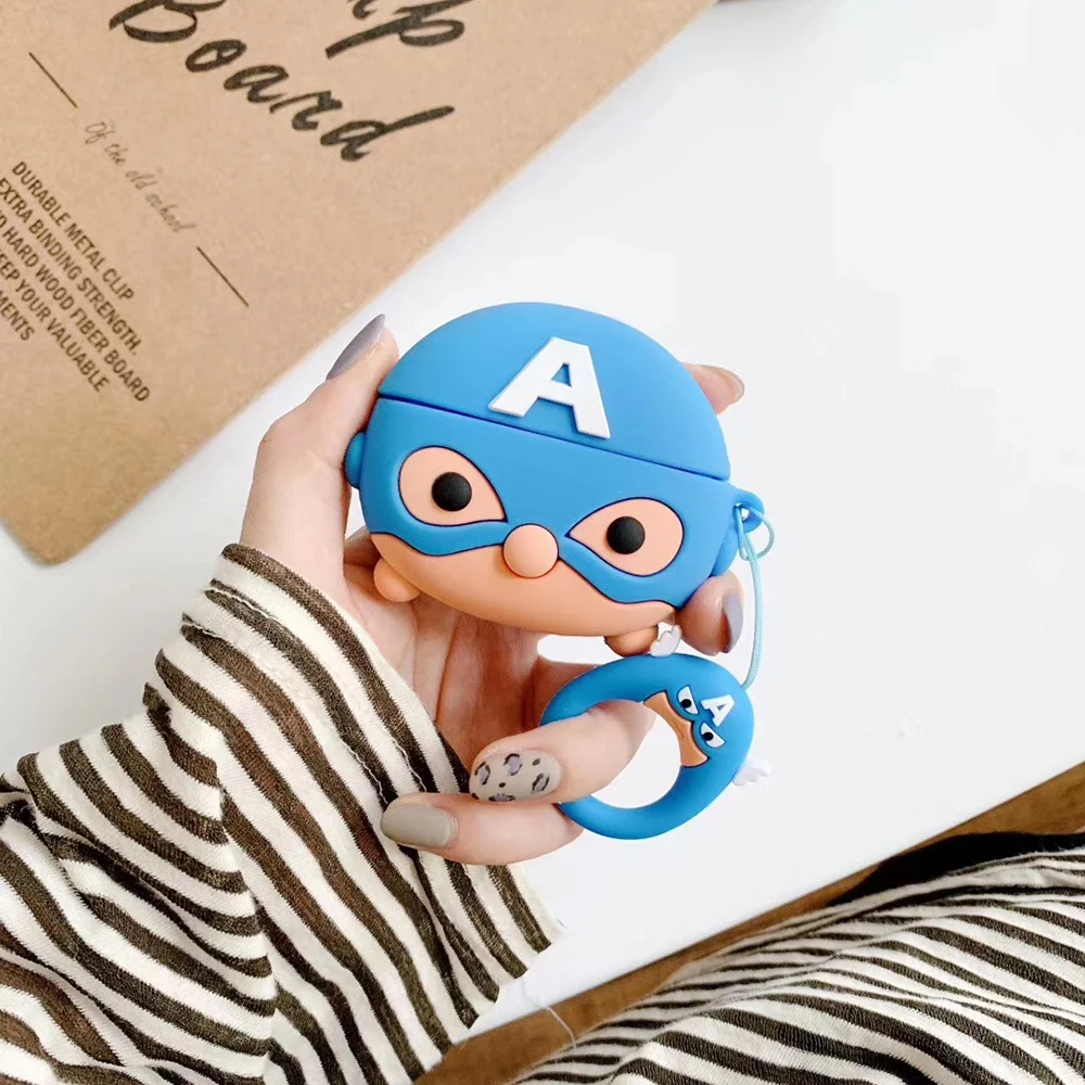 Оптовая продажа милый чехол Superheros Iron Man Captai America для Bluetooth наушников силиконовый