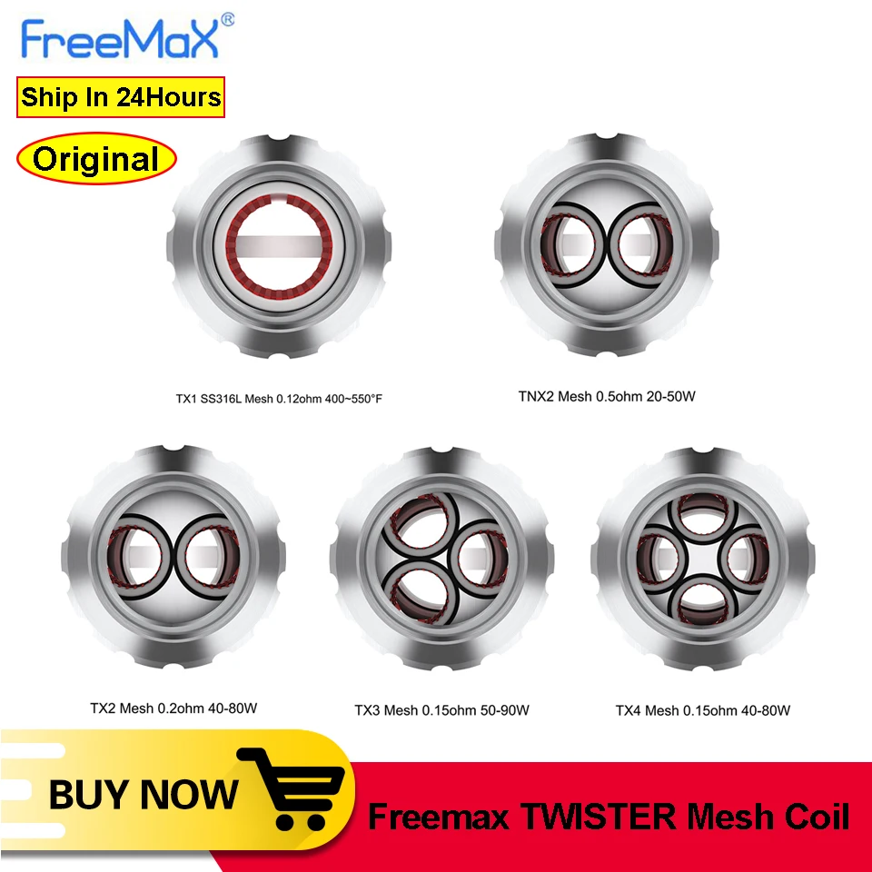 Катушка FreeMax TWISTER 5/10 шт. сетчатая катушка TX1 0 15 Ом SS316L 12 TX2 2 X3 аксессуары для катушек