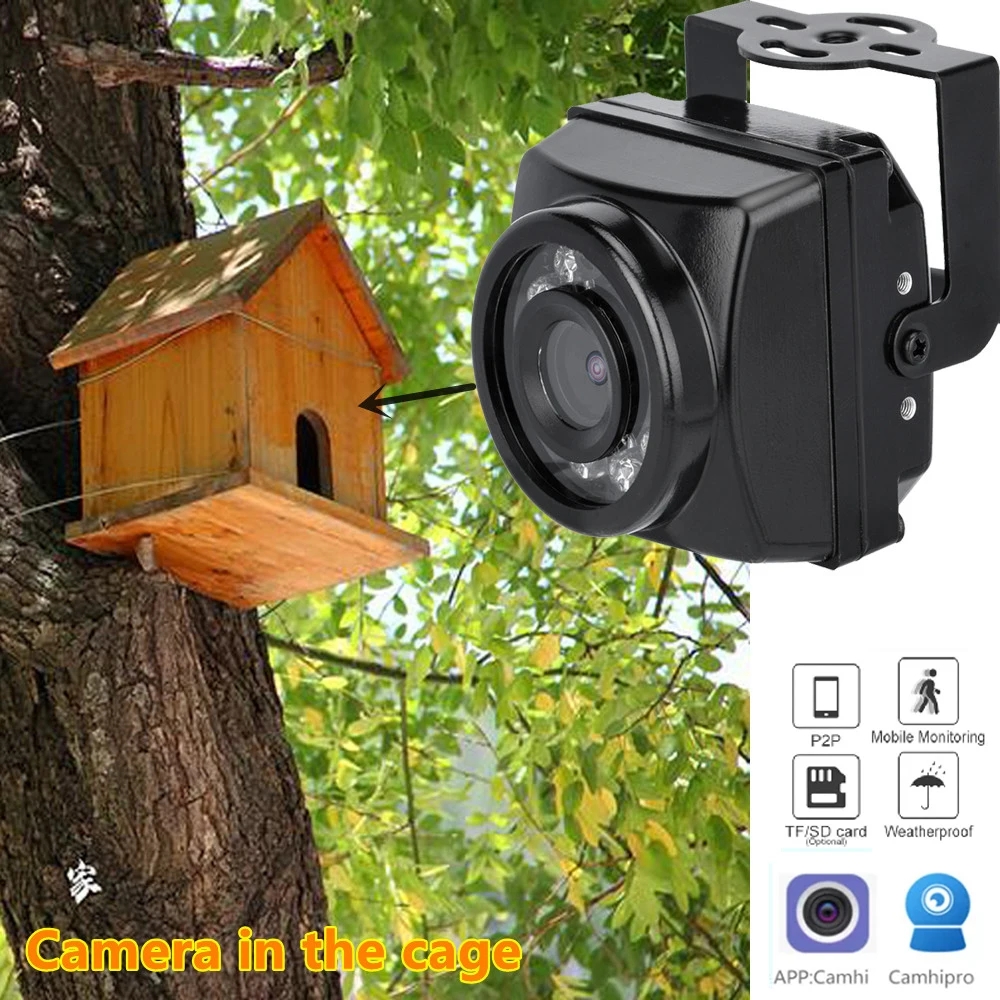Night Vision Ipc Wide Angle Audio Video Security Camera Surveillance P2p Onvif Bird Cage