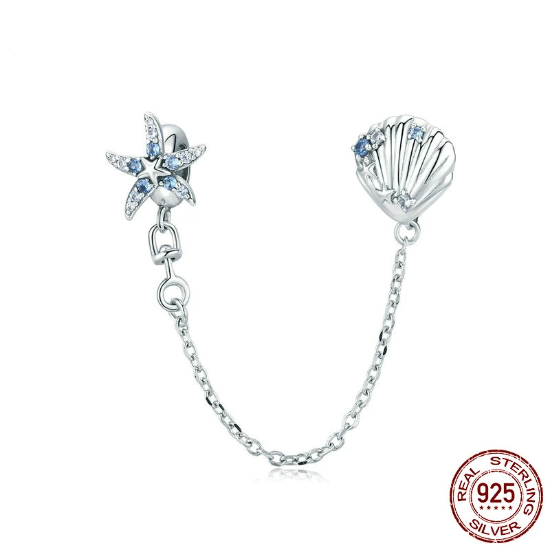 Цепочка с силиконовой подвеской для браслета или морскими звездами и ракушками |