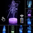 3D ночник атака на Титанов с аниме, светодиодная настольная лампа, крутой светильник капитана Леви фигурка Акермана, украшение для детской комнаты, рождественские день рождения подарки