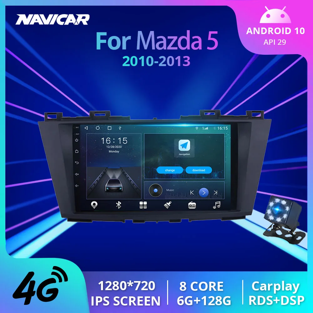 

Автомагнитола 2 Din Android 2010 для Mazda 5 2011 2012 2013 128 6G + G, автомобильный мультимедийный плеер, GPS-навигация, стерео приемник Carplay