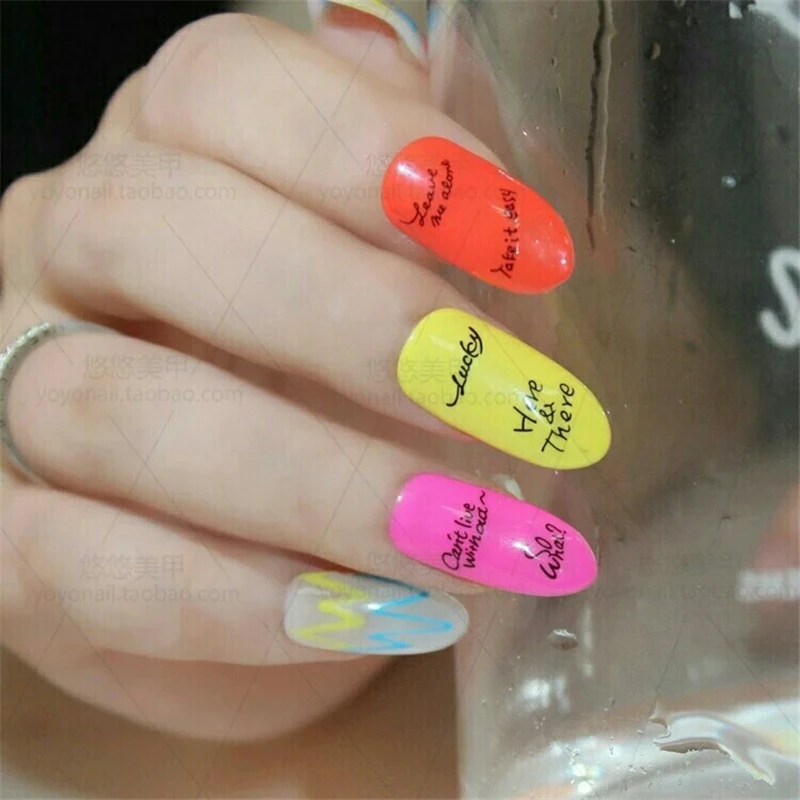 

3D English alphabet Slider for Nail Art Decorations Sticker Gold and silver Water Transfer Decal Leaves Girl Manicure DIY Tips