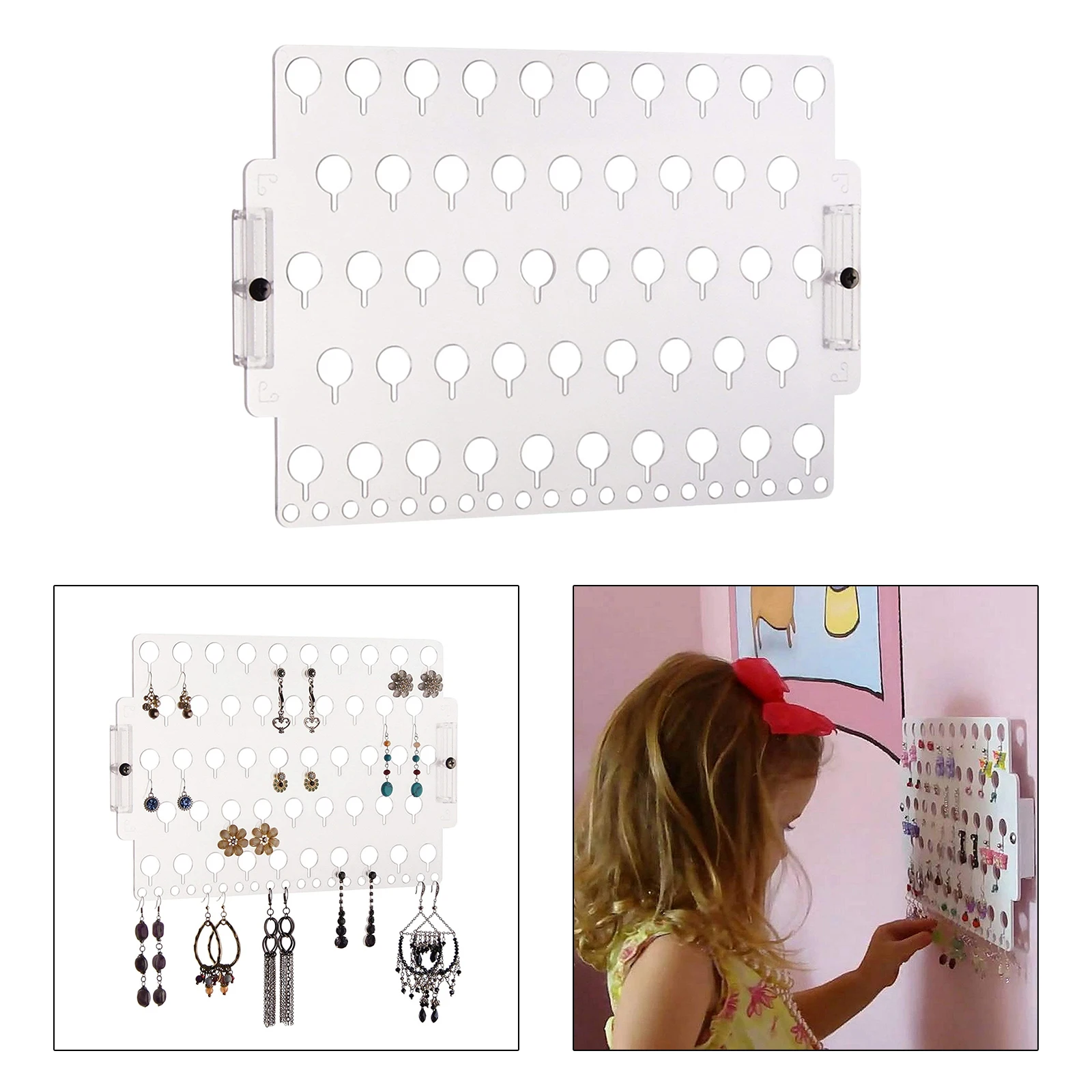 

Jewelry Acrylic Ear Stud Earring Hanging Display Stand Storage Tool New