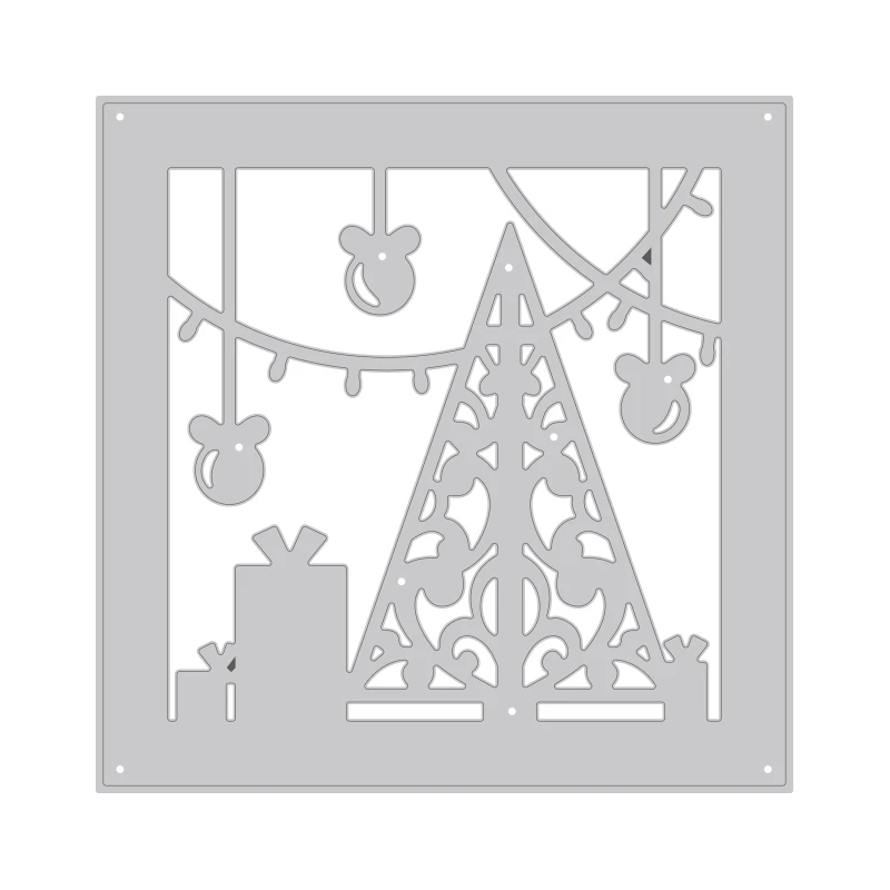 Gowing 92X92 мм Рождественская рамка Прошитые металлические Вырубные штампы трафареты для бумажные поделки для скрапбукинга в альбом