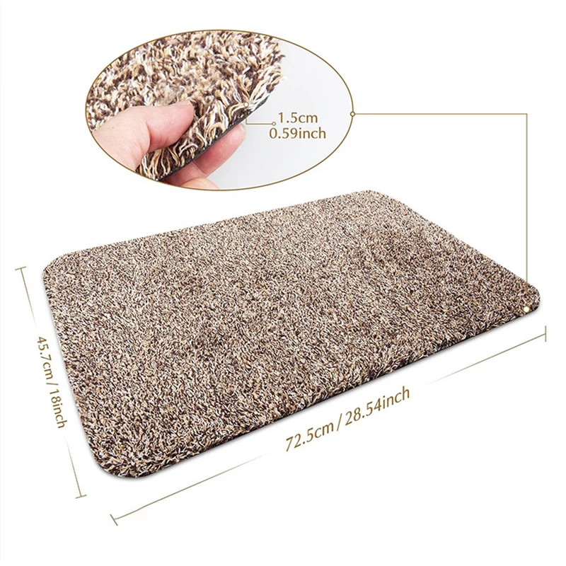 

Entrance Doormat Indoor Super Absorbent Floor Mat Non Slip Door Mat Rectangular Solid Color Carpet Bedroon Bath Mats Home Decor