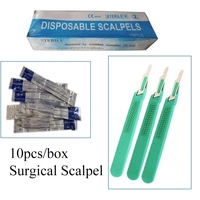 10pcsbox scalpel knife sculpting blades 10 11 12 15 surgical knife carving dental medical stainless steel multi function