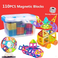 magnetic building blocks 110pcs diy magnetic designer construction set 3d assemble bricks magnet toys for children gifts