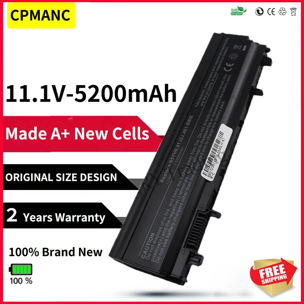 Bateria Nova do Portátil de Cpmanc Células Vv0nf para Dell Latitude E5440 E5540 Séries Vjxmc N5yh9 0k8hc 7w6k0 Ft6d9 11.1v 5200mah
