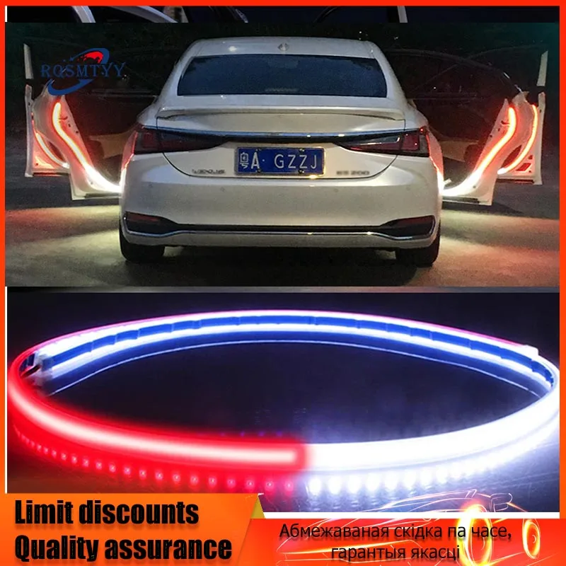 

Car Interior Door Welcome Light LED Safety Warning Strobe Signal Lamp Strip 120cm Waterproof 12V Auto Decorative Ambient Lights