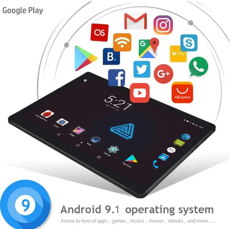 

Global Version 10.1 Inch Tablets Android10.0 6GB RAM 128GB ROM 5-point G+P Touch Dual SIM Cards Tablette Capacitive Screen