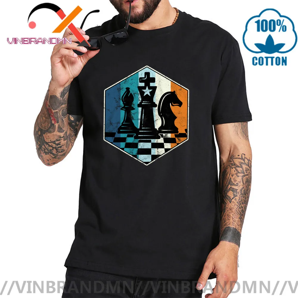 Camiseta шахматная ретро футболка Мужская винтажная для шахматных игр потертая 2020