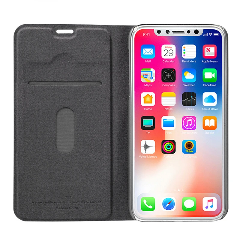 Магнитный кожаный чехол-книжка с откидной крышкой для IPhone 5 женский 6 6s 7 8 Plus X XR Xs Max